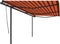 vidaXL - Luifel - automatisch - uittrekbaar - met - palen - 6x3,5 - m - oranje - bruin