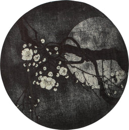 NIGHT BLOSSOM VLOERKLEED ANTRACIET Ø150CM