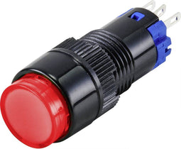 TRU COMPONENTS LAS2Y-11/R Druktoets 250 V 3 A 1x uit/(aan) Moment Rood IP40 1 stuk(s)