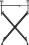 vidaXL - Keyboardstandaard - X-frame - dubbel - versterkt - zwart