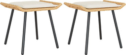 vidaXL - Ligzetels - 2 - stuks - Natuurlijk - 50x40x45 - cm - Poly - Rattan