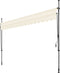 tectake® Klemluifel - Balkonluifel met handzwengel - UV-bestendig en waterafstotend - Breedte 400 cm - Beige