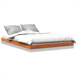 vidaXL - Bedframe - massief - grenenhout - wasbruin - 140x200 - cm