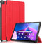 Lunso - Geschikt voor Lenovo Tab M10 Plus Gen 3 (3e generatie) - Tri-Fold Bookcase hoes - Rood