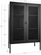 House-Nordic-Vitrinekast-Anna-met-gaasdeur-zwart