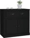 vidaXL - Dressoir - 70x35,5x67,5 - cm - bewerkt - hout - zwart
