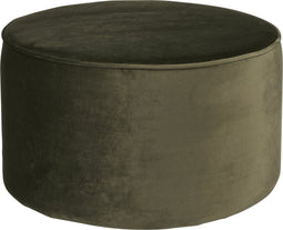 WOOOD Sara Poef Laag - Velvet - Warm Groen - 36x60x60