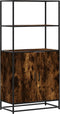 vidaXL - Hoge - kast - 68x35x139cm - bewerkt - hout - en - metaal - gerookt - eikenkleur