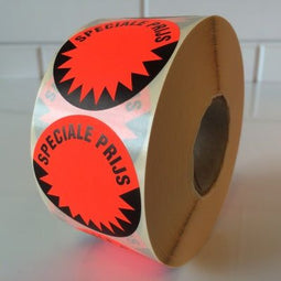 Klika - Etiket 35 mm fluor rood SPECIALE PRIJS - 20 stuks