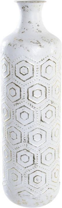 Vaas DKD Home Decor Gouden Metaal Wit Orientaals (17 x 17 x 56 cm)