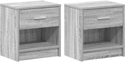vidaXL - Nachtkastjes - 2 - st - met - lade - 39x28x41 - cm - grijs - sonoma - eiken