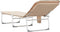 vidaXL - Ligbed - inklapbaar - stof - beige