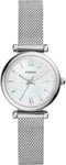 Fossil Carlie ES4432 - Dameshorloge 28 mm - Zilverkleurig - 5 ATM