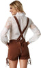 dressforfun Lederhose Ammersee L - verkleedkleding - kleurrijke stiksels - bruin