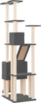 vidaXL - Kattenmeubel - met - sisal - krabpalen - 190 - cm - donkergrijs