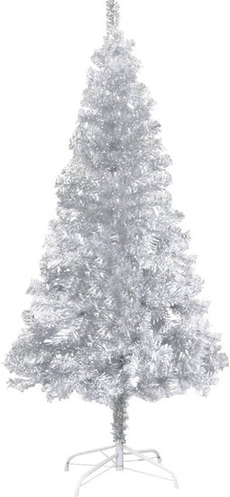 vidaXL - Kunstkerstboom - met - standaard - 240 - cm - PET - zilverkleurig