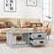 vidaXL - Salontafel - 90x50x35 - cm - bewerkt - hout - betongrijs
