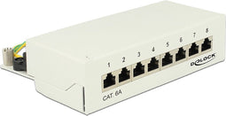 Delock 87289 - Patch Panel - CAT6a 10 Gbit/s 1U 8 poorten afgeschermd