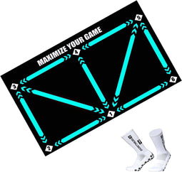 Voetbal Footstep Trainingsmat met een Paar Sokken 60 x 90 cm Voetbaltrainingsmat voor Kinderen van 4