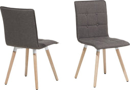 BROOKLYN - Eetkamerstoel - Bruin - Polyester