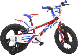 Dino R1 - Kinderfiets 14 Inch - van 3-5 Jaar - met Zijwieltjes - Jongensfiets Rood