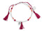 Scmyk BG-267 - Kralenarmband - Donkerroze met oranje en zilveren kraaltjes