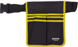 Benson Gereedschapschort - Canvas - 5 vakken - Verstelbare riem - 26 x 23 cm - Zwart/Geel