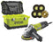 Ryobi RAG800-125TA6 - Haakse Slijper 750W 125mm - 5x Grinding Discs + 1x Diamond Disc in 19'' Toolbox