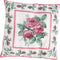 Thea Gouverneur - Borduurpakket met telpatroon - 2034A - Voorgesorteerde DMC Garens - Rozen Boeket kussen - Aida - 35 cm x 35 cm - DIY Kit