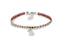 Scmyk BG-264 G - Bedelarmband - Verstelbaar van 16 tot 18 cm - Gebroken wit gevlochten leren met zilver plated