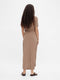 Object Objannie Nadia S/s Dress - Midi Jurk Dames - Bruin - Maat XS
