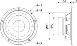 Visaton W 130 S - Bas-luidspreker 5 inch 50 W 8 Ω - Zwart
