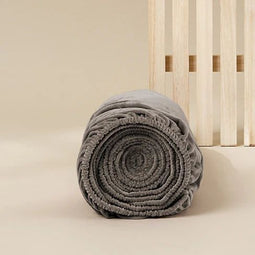 Sjumo Silky Smooth Splittopper Hoeslaken - 180x200/210 cm - Zijdezacht Katoen-Satijn - Warm Grey