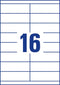 Avery Zweckform 3665, Universele etiketten, Ultragrip, wit, 100 vel, 16 per vel, 105 x 33,8 mm