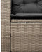 vidaXL - Tuinbank - met - tafel - en - kussens - L-vormig - poly - rattan - grijs