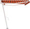 vidaXL - Luifel - automatisch - met - LED - windsensor - 500x300 - cm - oranje - bruin