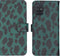 iMoshion Hoesje Geschikt voor Samsung Galaxy A71 Hoesje Met Pasjeshouder - iMoshion Design Softcase Bookcase - Zwart / Meerkleurig / Groen / Green Leopard