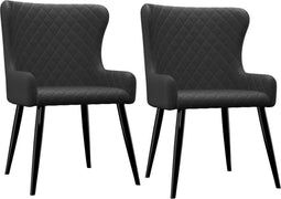 vidaXL - Eetkamerstoelen - 2 - st - stof - zwart