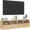 vidaXL - Tv-meubels - 2 - st - 60x30x30 - cm - bewerkt - hout - sonoma - eikenkleurig