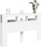 Hoofdeinde met LED 160x18,5x103,5 cm bewerkt hout wit