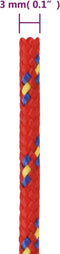 vidaXL - Boottouw - 3 - mm - 250 - m - polypropyleen - rood