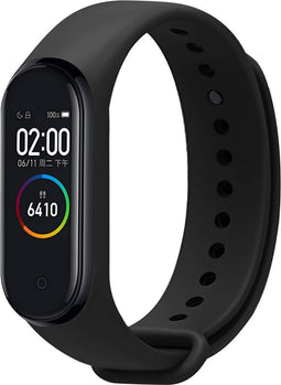 iMoshion Bandje Geschikt voor Xiaomi Mi Band 3 / 4 - iMoshion Siliconen band inkliksysteem ronde sluiting - Zwart