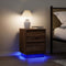 vidaXL - Nachtkastjes - met - led-verlichting - 2 - st - bruin - eikenkleurig