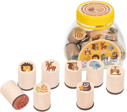 Goki Houten Stempelset Bosdieren, 9dlg.