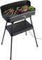 FRITEL Barbecue BBQ 2246 - Elektrische barbecue / Tafelgrill - Grilloppervlak 50x25 cm + 2200W + Onderstel - Zwart