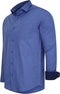 Cappuccino Italia Overhemd Uni - Heren Overhemd - Katoen Polyester - Blauw - Maat S