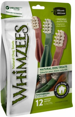 Whimzees - Hondensnack Tandenborstel Medium - Glutenvrij 100% Natuurlijk - (6 x 12 stuks)