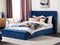 NOYERS - Bed met opbergruimte - Blauw - 180 x 200 cm - Fluweel