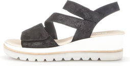 Gabor 24.640.67 - Dames Sandalen - Sleehak met klittebandsluiting - Zwart (2023)