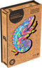 UNIDRAGON Houten Puzzel Voor Volwassenen Dier - Regenboogkleurige Kameleon - 107 stukjes - Small 19x24 cm